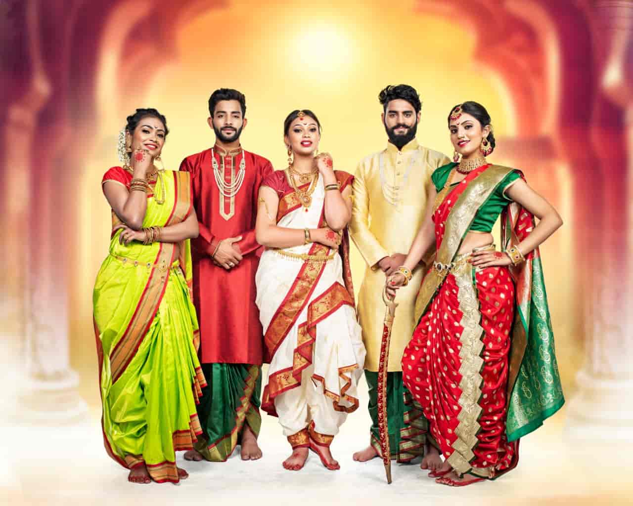 readymade nauvari saree on rent