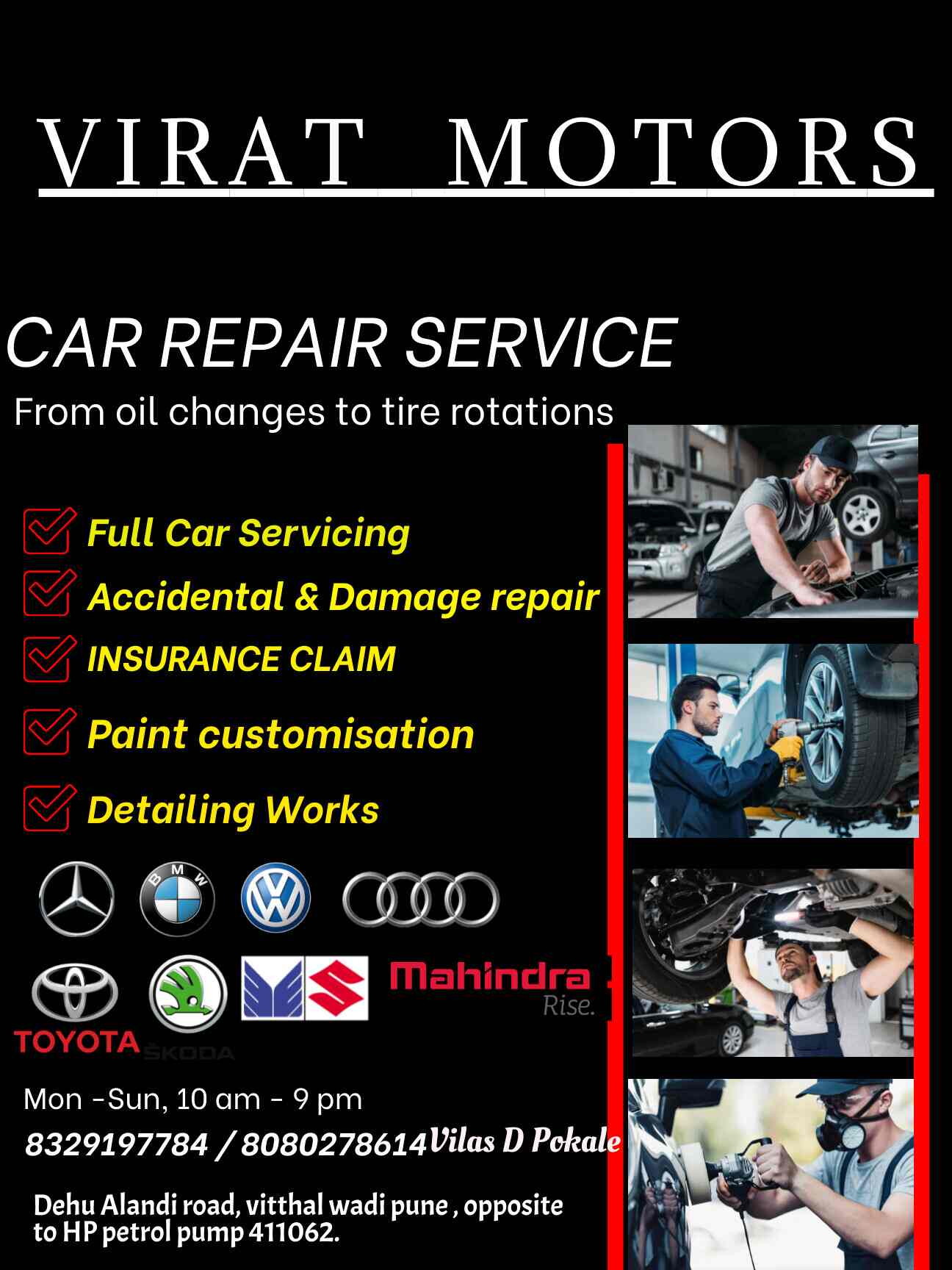 V M Car Service Center in Pimpri Chinchwad New Town,Pune Best Car Repair & Services in Pune