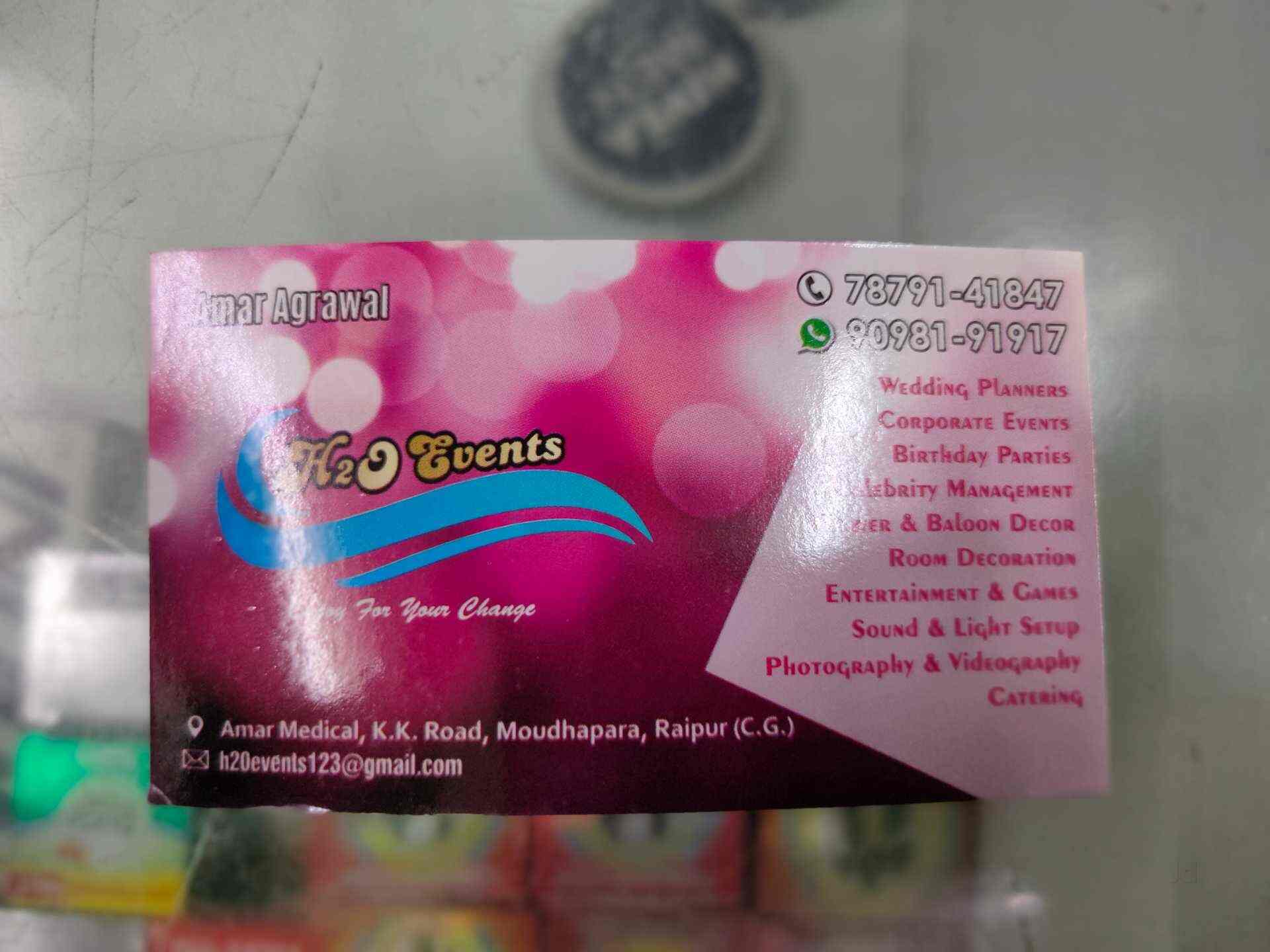 H2o Events in Modha Para,Raipurchhattisgarh Best Event Management