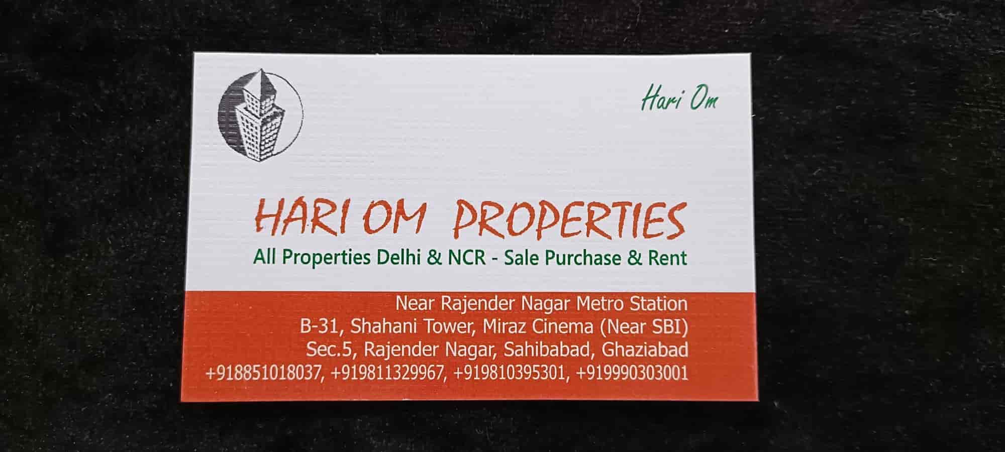 Hari Om Properties in Rajendra Nagar Sector 5,Delhi Estate Agents For