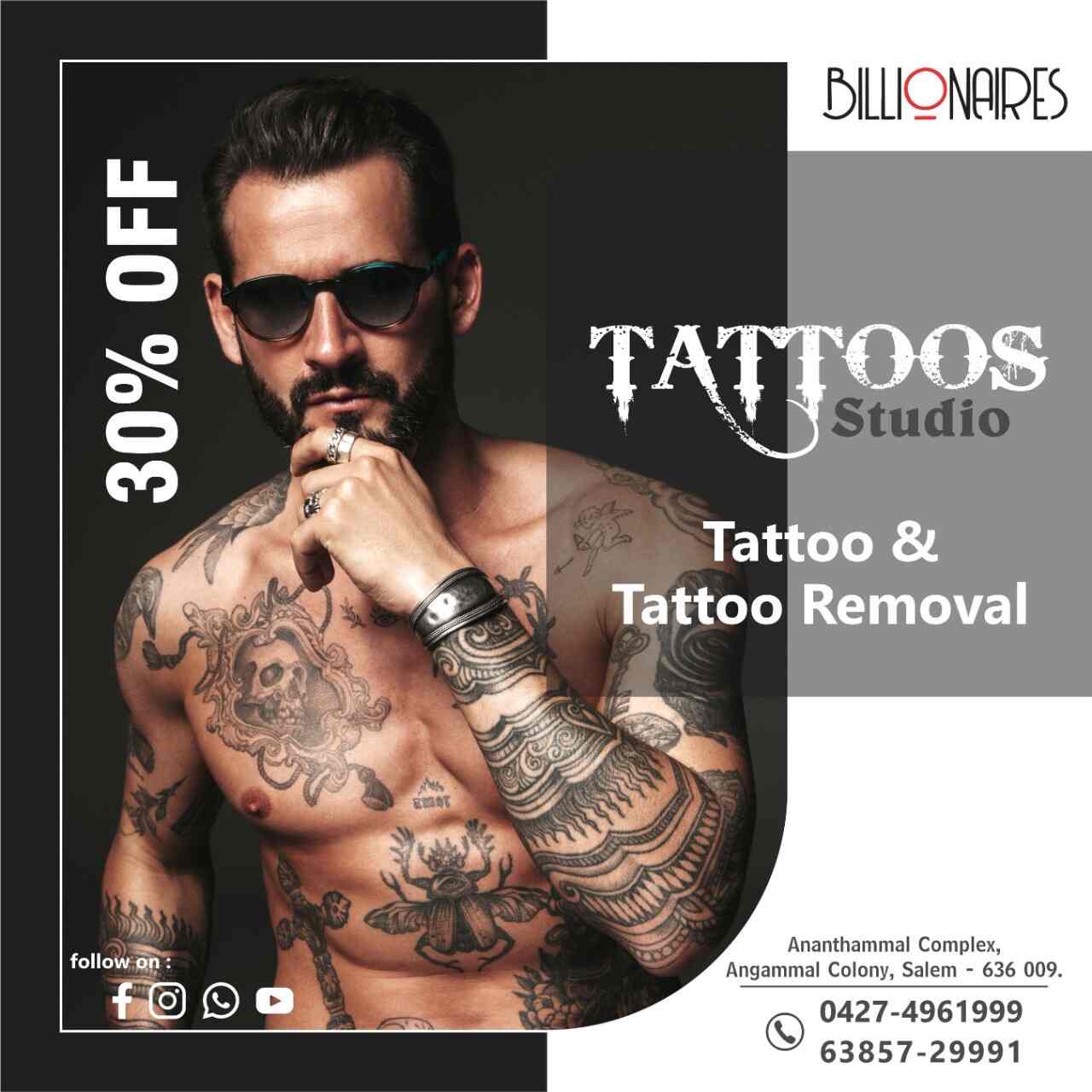 Top Tattoo Studio in Sankagiri, Salem Best Needless Tattoo Studio