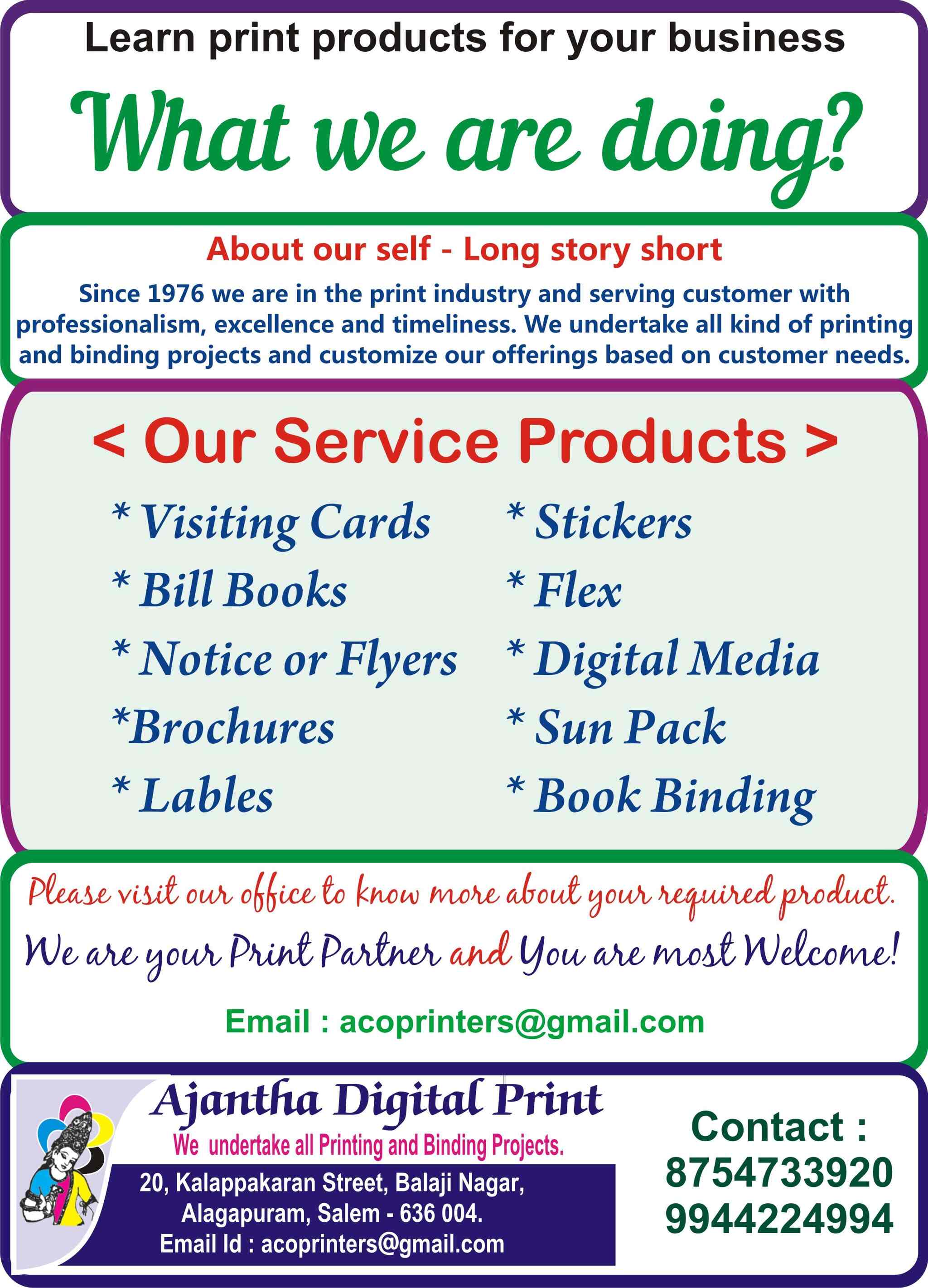 Ajantha Digital Print Technologies Pvt Ltd In Alagapuram Salem Best 