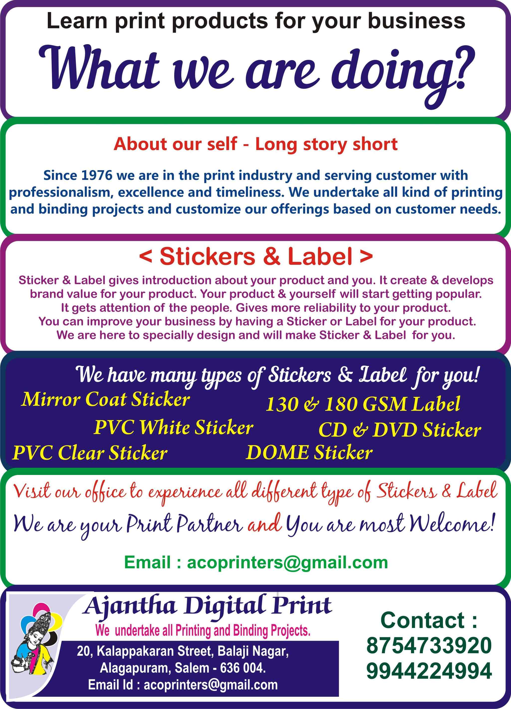 Ajantha Digital Print Technologies Pvt Ltd In Alagapuram Salem Best 