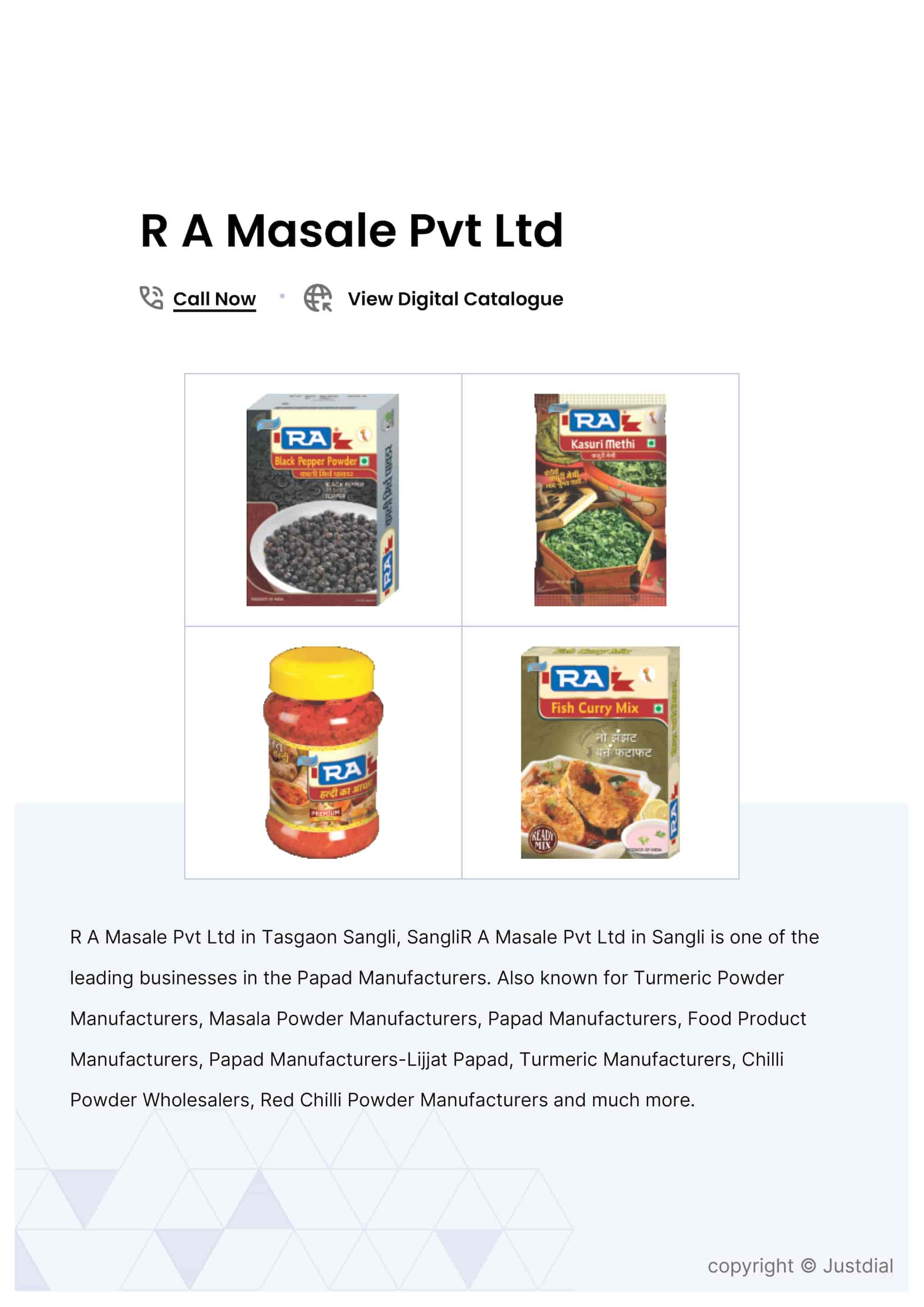 Shahi Biryani Masala 50g in Sangli at ₹ 10 Unit by R A Masale