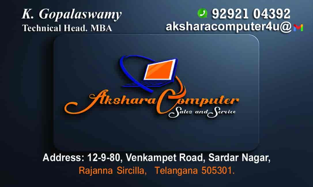 AKSHARA COMPUTER SALES & SERVICES in Gandhi Nagar,Sircilla - Best ...