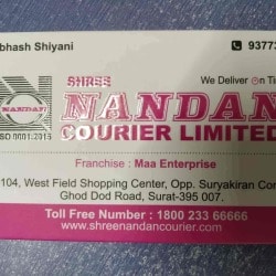 Find list of Shree Nandan Courier in Piplod, Surat near me - Justdial