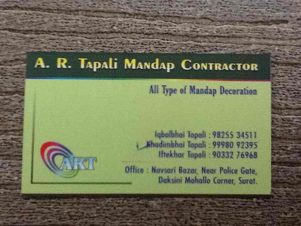 Balloon Decoration Price List by A R Tapali Mandap Contractor Navsari ...