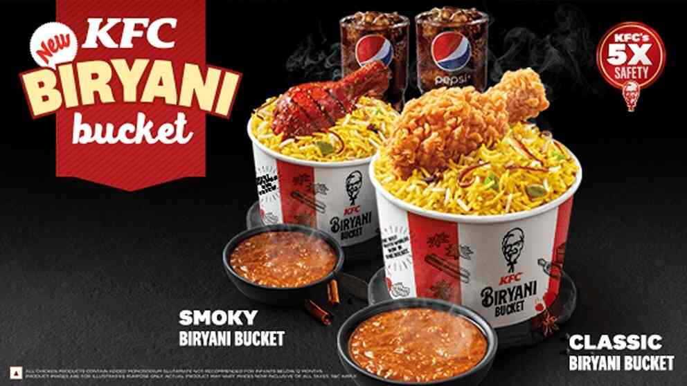 kfc menu bucket prices in rupees