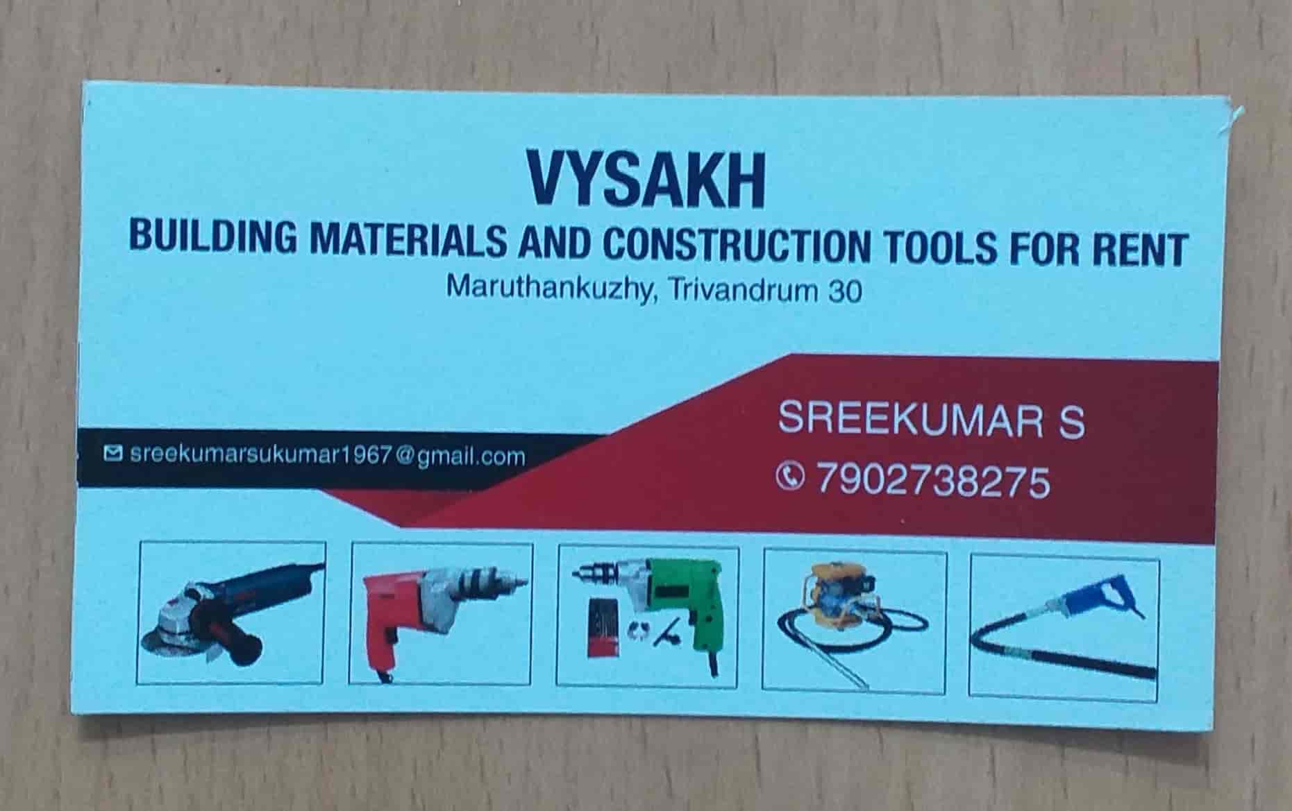 Vysakh Building Materials and Construction Tools For Rent in