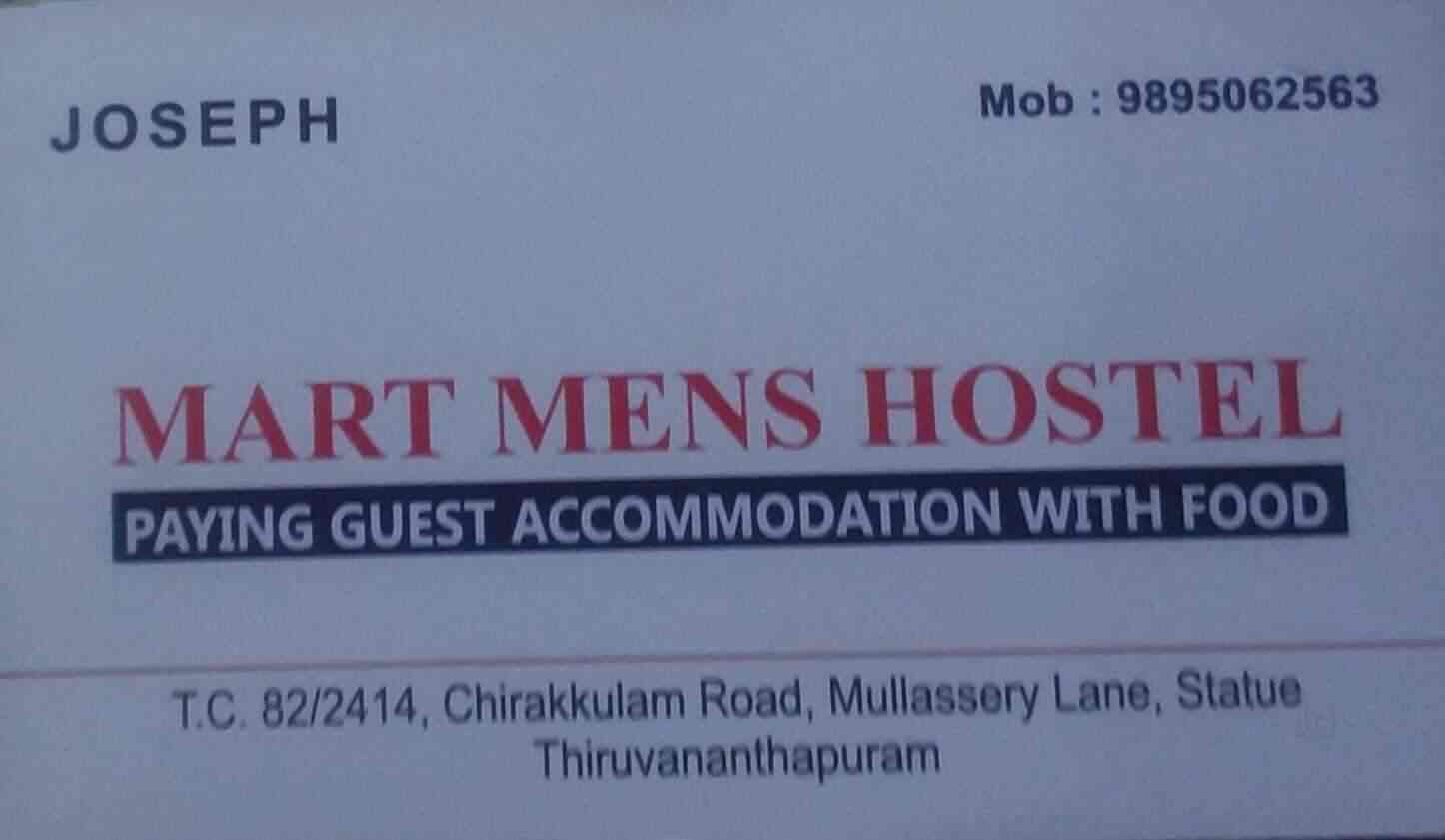 Mart Mens Hostel, Statue Junction Hostels in Thiruvananthapuram