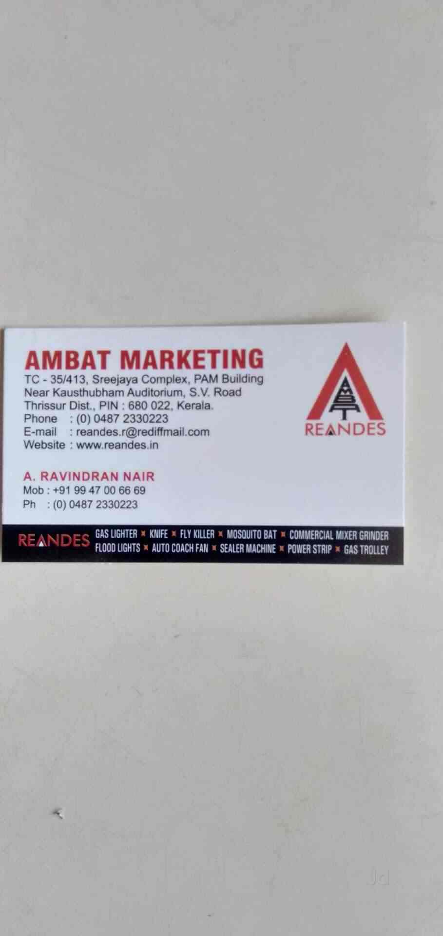 Ambat Marketing in Thrissur City,Thrissur Best Home Appliance Dealers