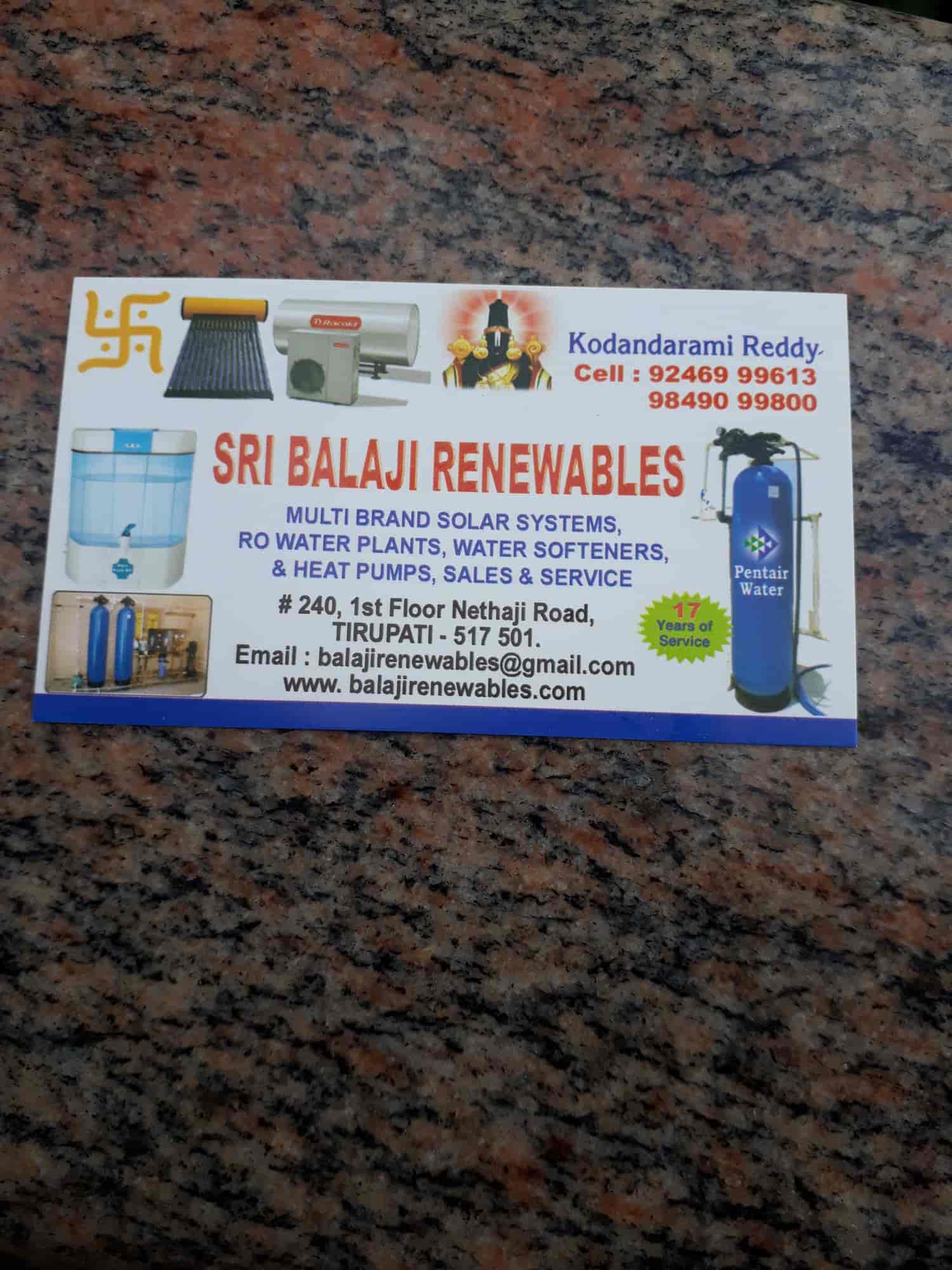 Sri Balaji Renewables Reviews, Nethaji Road, Tirupati 15 Ratings Justdial
