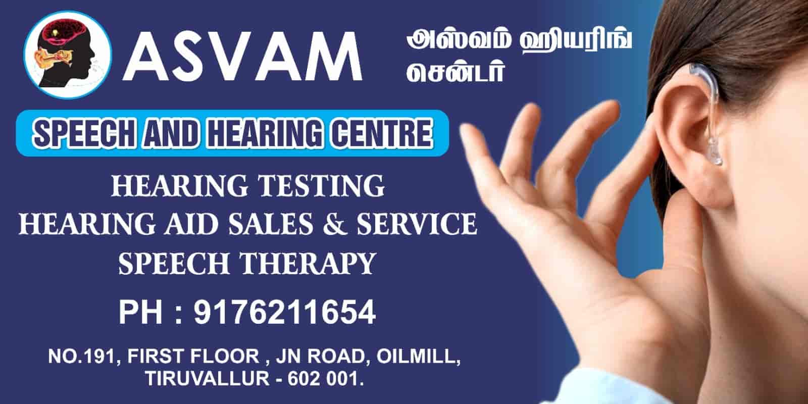 Asvam Speech And Hearing Centre in Near Railway Sation,Tiruvallur