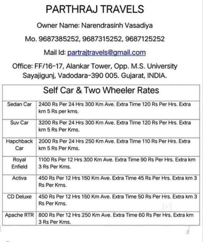 Parthraj Car Rental Photos, Alkapuri, Vadodara Pictures & Images