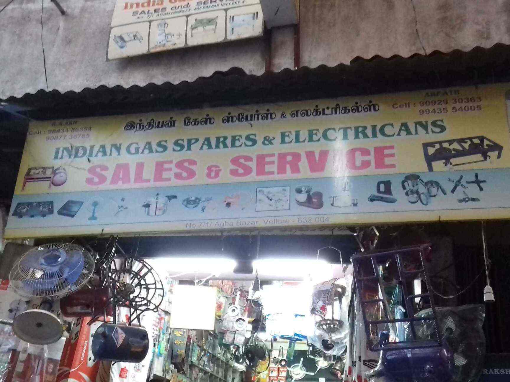 Indian Gas Spares and Electricals in Vellore Bazaar,Vellore Best
