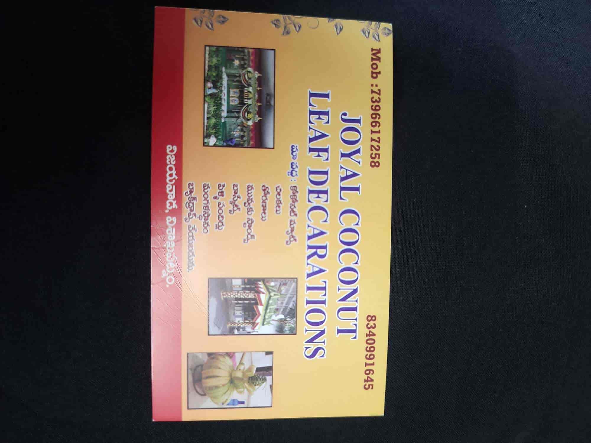 Balloon Decoration Price List by Joyal Coconut Leaf Pandiri (Kobbari Matta  Pandiri) New Rajarajeswari Peta, Vijayawada - Justdial