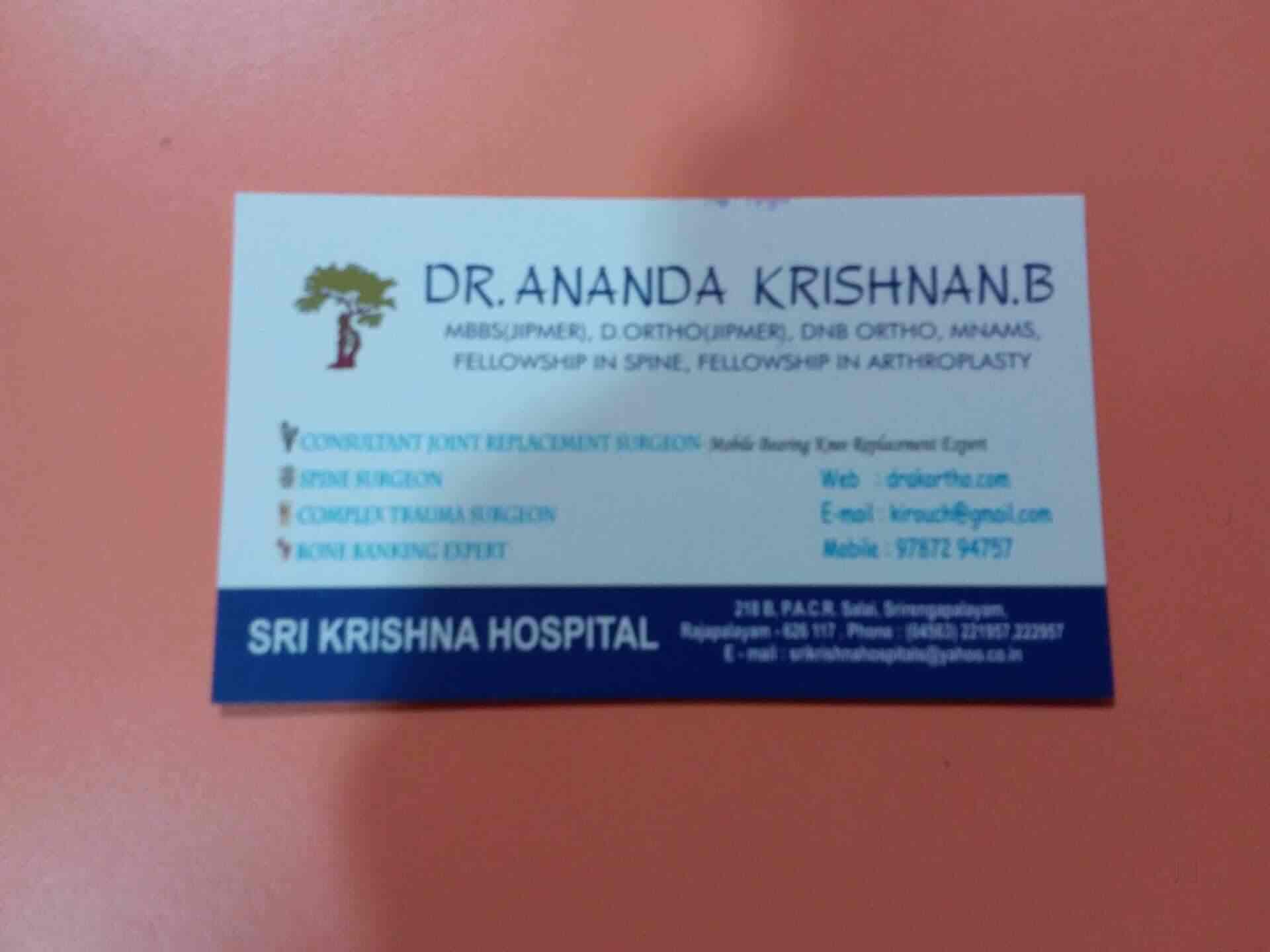 Virudhunagar Joint Replacement Centre in Rajapalayam,Virudhunagar