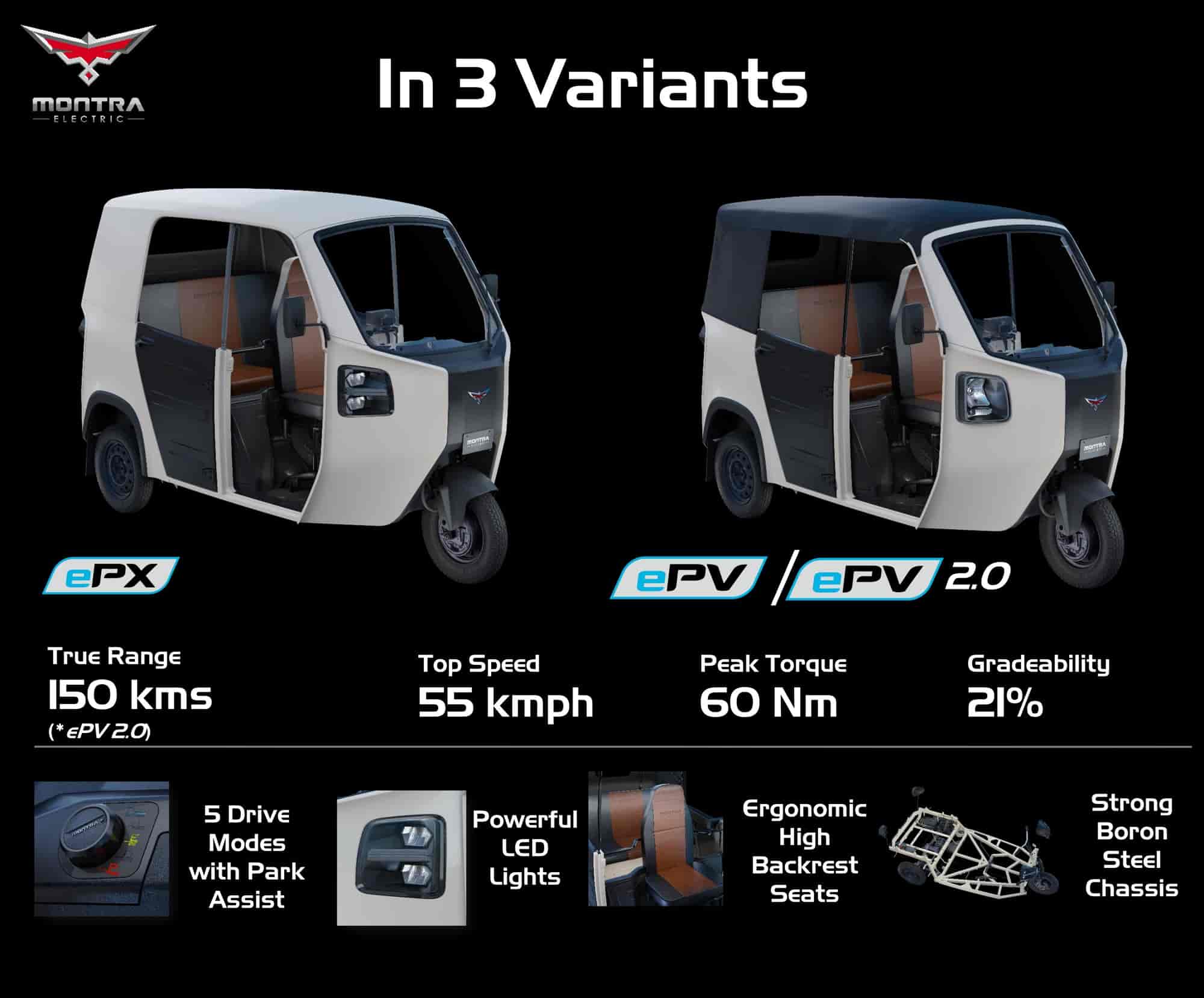 Montra Electric Super Auto Rickshaw (Black,White) in Visakhapatnam