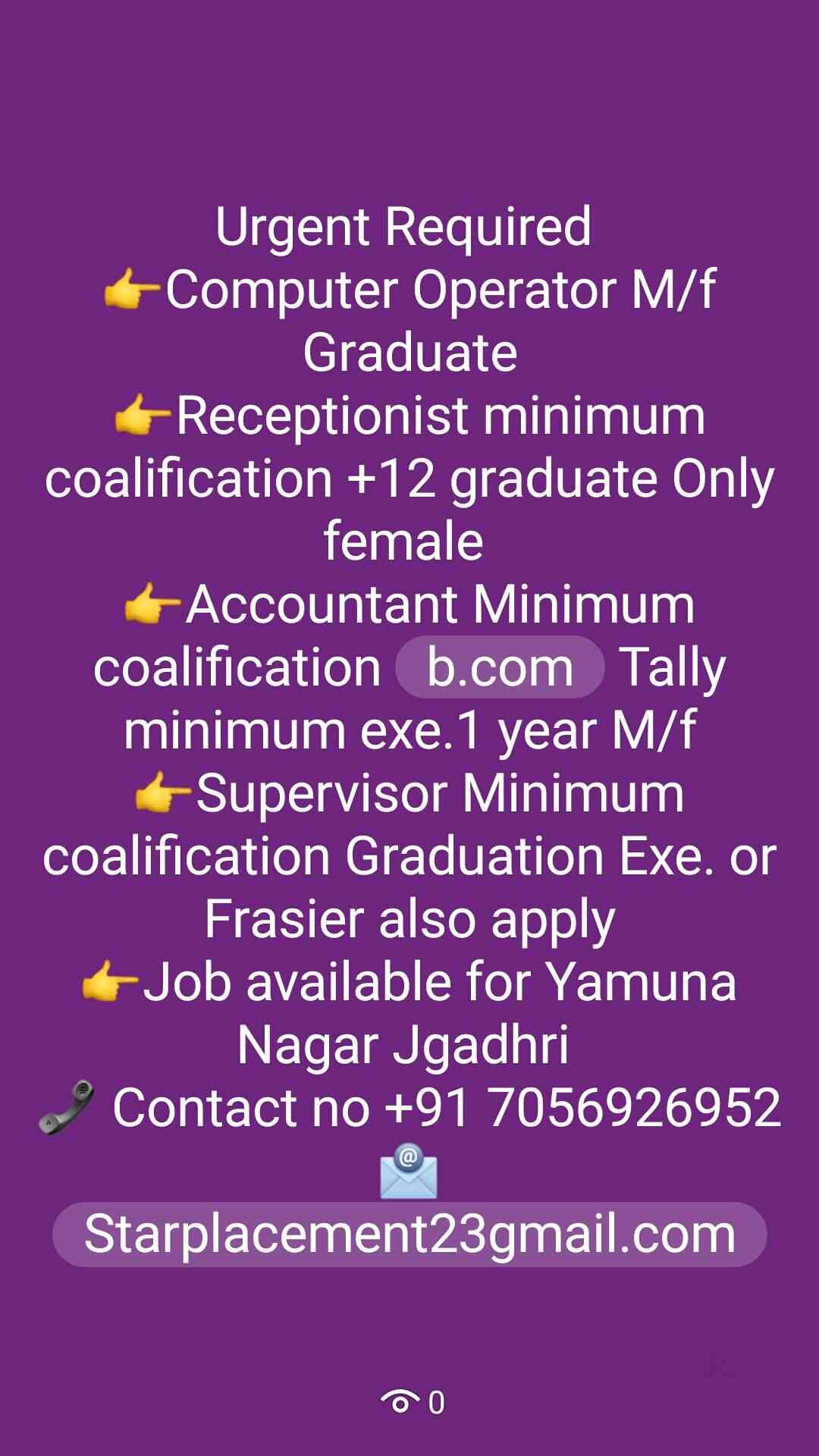 Job Consultancy & Placement Services For Candidate in Yamunanagar