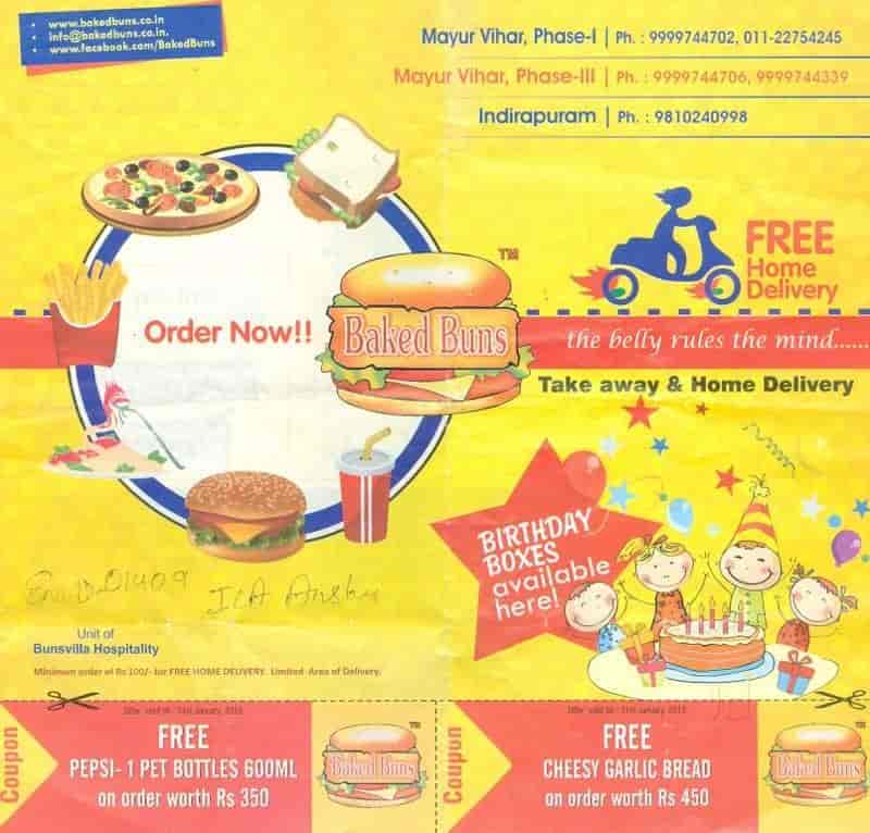 Baked Buns, Mayur Vihar Phase 1, Delhi Italian, Fast Food Cuisine