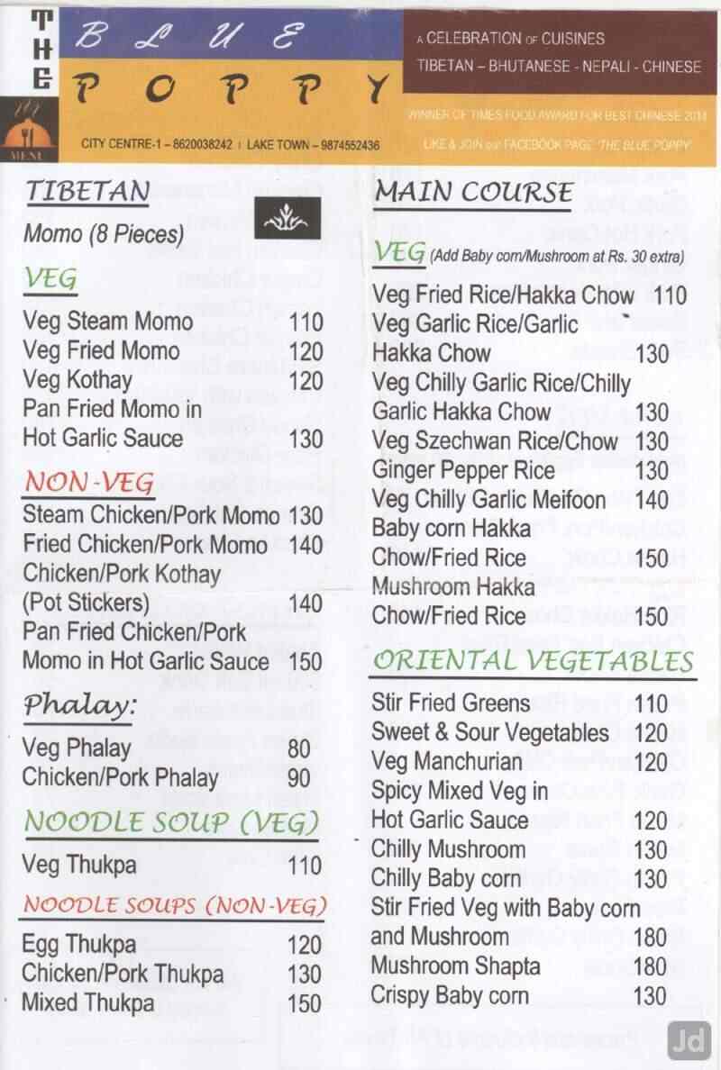 The Blue Poppy, Salt Lake City Sector 1, Kolkata Chinese, Tibetan