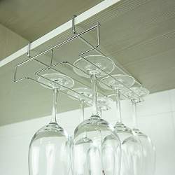 Buy Sheet 1 1 Mkono Under Cabinet Stemware Rack Chrome Wine