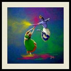 Buy Shine India Radha And Krishna Playing Holi Painting On Canvas