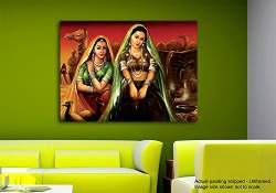 Buy Tamatina Rajasthani Canvas Paintings Indian Village Women