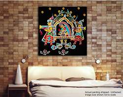 Buy Tamatina Kalamkari Canvas Paintings Vidai Palki