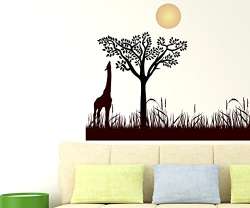 Buy Giraffe And Tree Wall Sticker Wall Sticker For Bedroom Wall