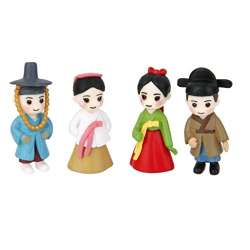 Kofun Korean Lovers Figurine Ornaments Miniature Dollhouse Bonsai Fairy Garden Decor Red Blue