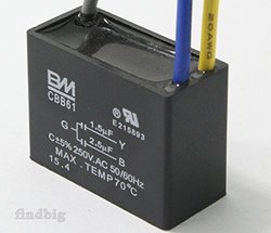 Ast Works Electric Machine Capacitor Cbb61 1 5uf 2 5uf 3 Wire