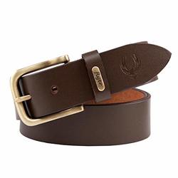 Elaco Men Women Automatic Buckle Leather Waist Strap Belts Buckle Belt