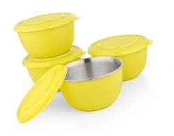 Liefde Microwave Safe Stainless Steel Plastic Coated Serving Bowl Set Of 4 13 Cm Each Liefde Microwave Safe Stainless Steel Plastic Coated Serving Bowl Set Of 4 13 Cm Each