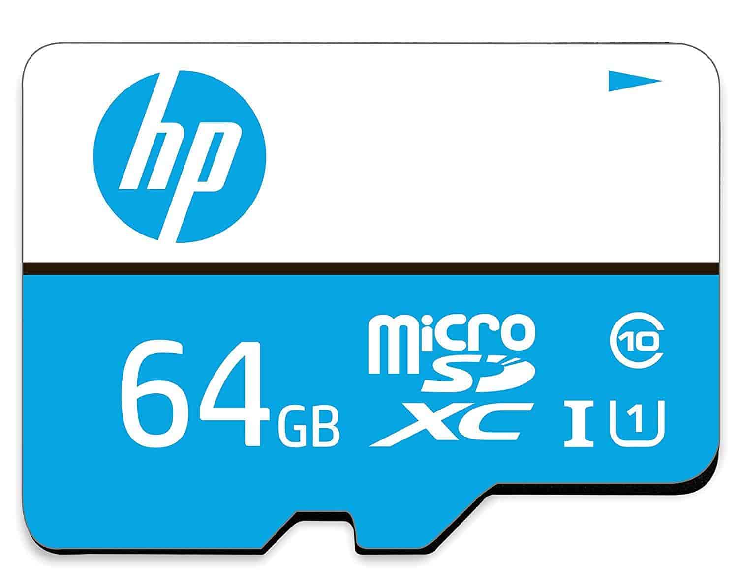 HP U1 TF 64GB Class 10 MicroSD Memory Card (Blue)