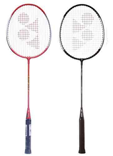 YONEX GR 303 Combo Badminton Racquet Set of 2 (Black, Red)