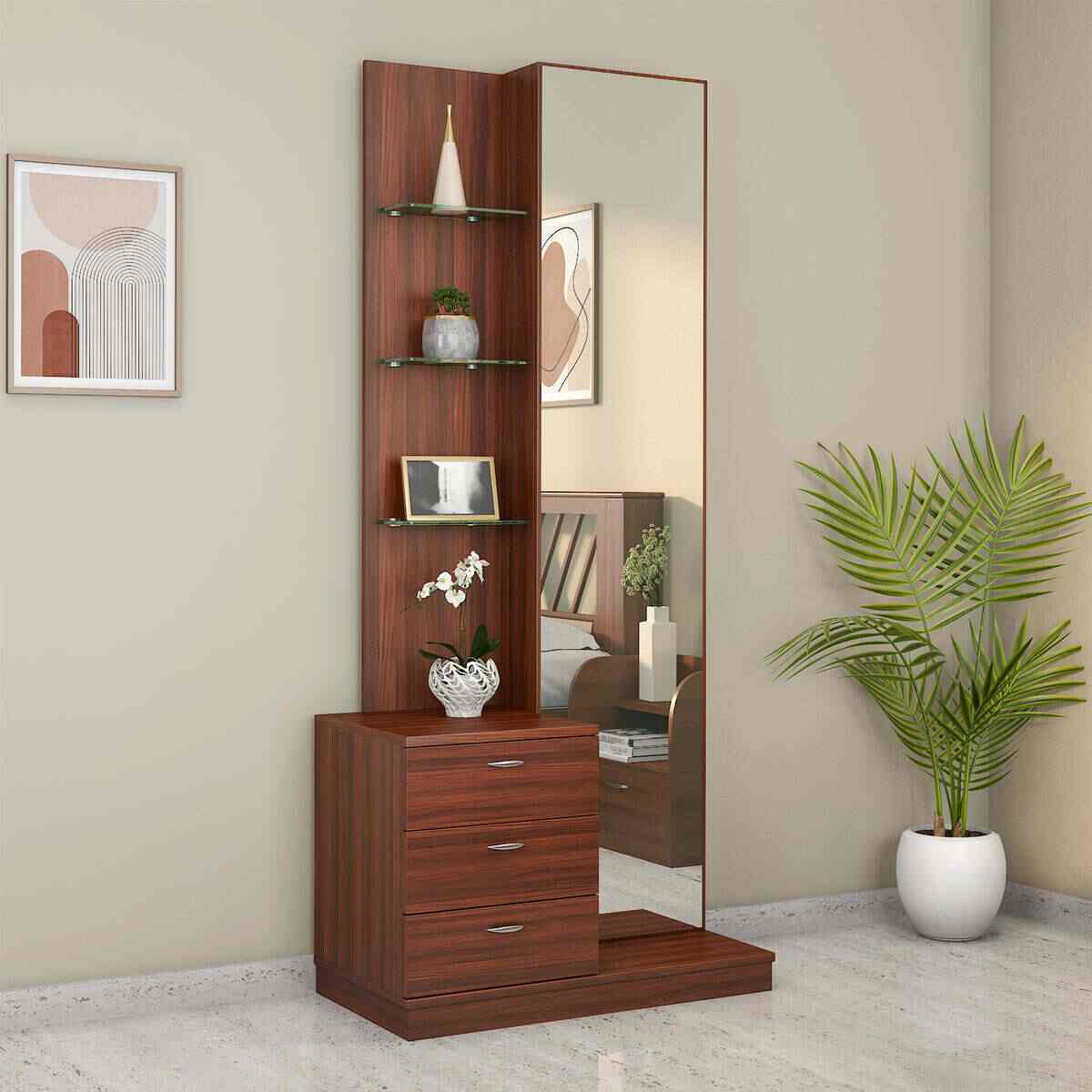 Engineered Wood Classic Walnut Dressing Table Engineered Wood Classic Walnut Women Dressing Table Price Starting From Rs 23 655 Find Verified Sellers at Justdial