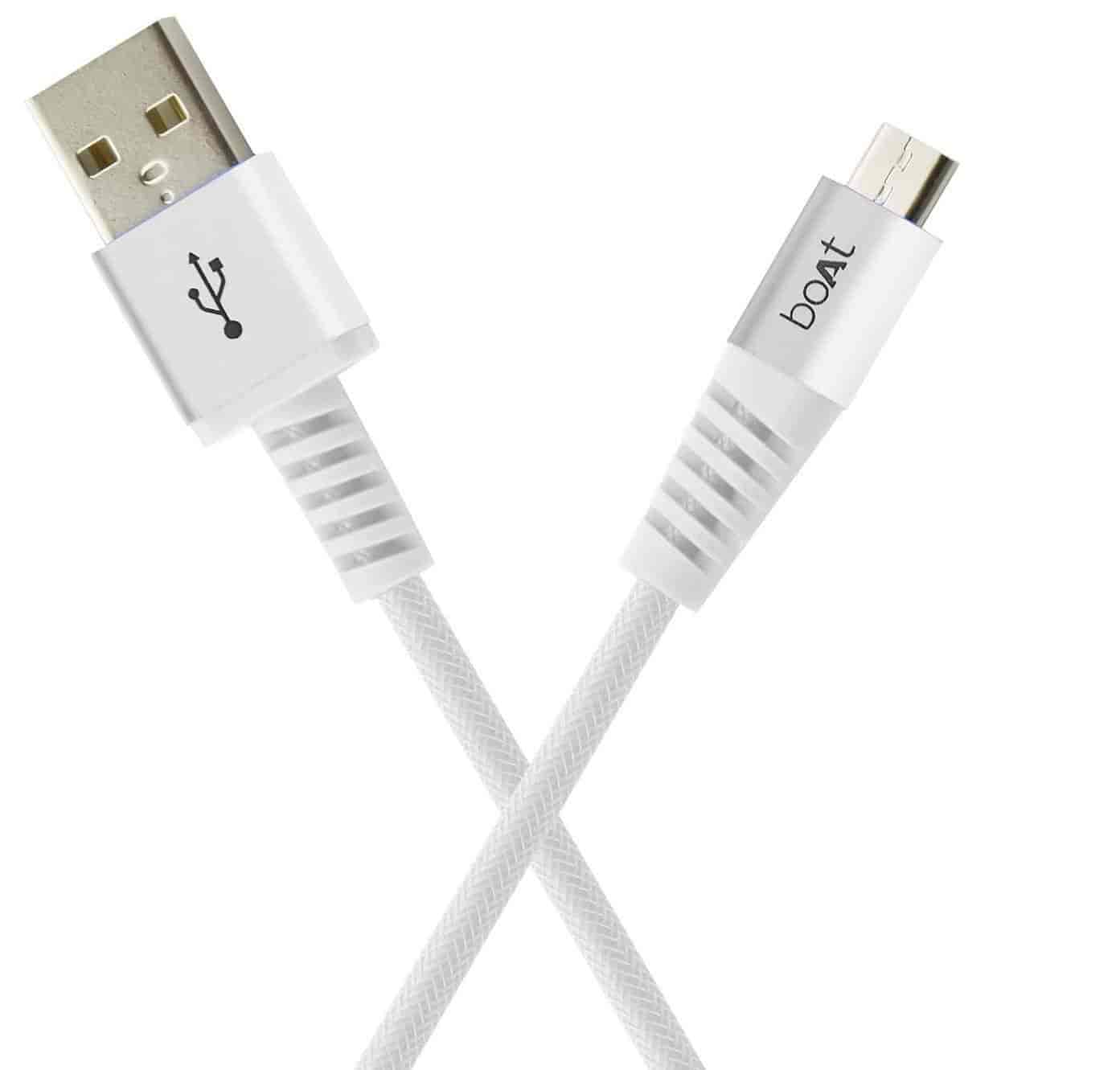 boAt Rugged V3 Braided Micro USB Cable (White)
