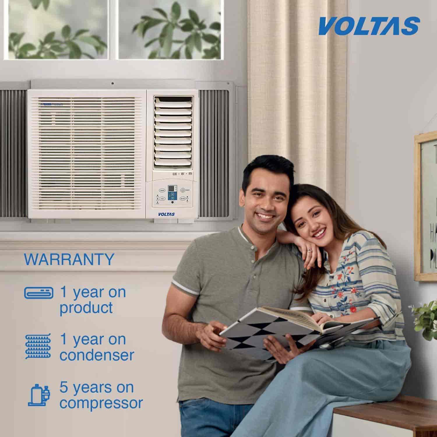 VOLTAS 0.75 Ton 2 Star Window AC (Copper, 102 EZQ, White)