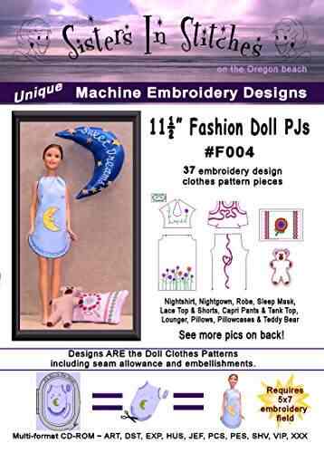 Buy 11 1 2 Fashion Doll P Js Barbie In The Hoop Machine