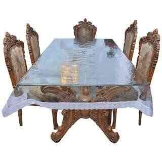 Buy Khushi Creation Dining Table Cover Transparent With Silver