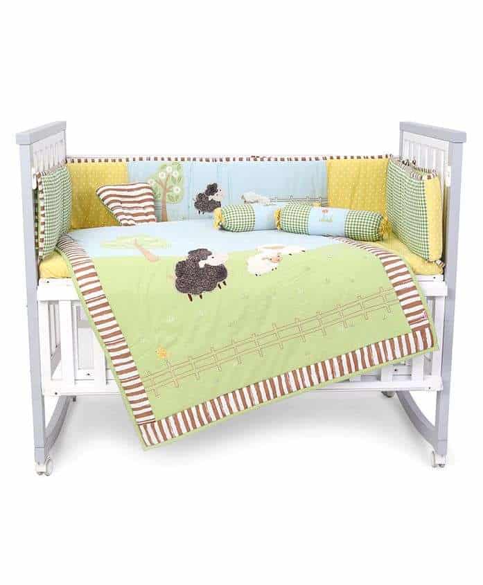 Buy Babyhug Crib Bedding Set Farm Theme Large Pack Of 6 Light