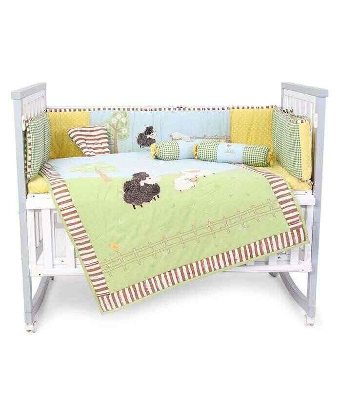 Buy Babyhug Crib Bedding Set Farm Theme Small Pack Of 6 Light