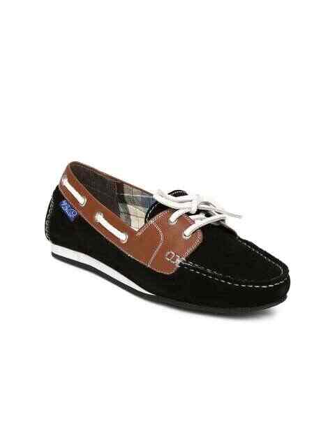 black suede boat shoes