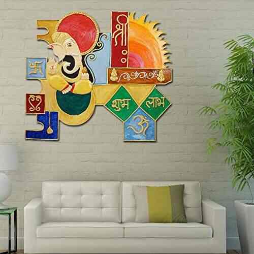 Buy 999store Wooden Hand Crafted Antique Royal Ganesha Painting