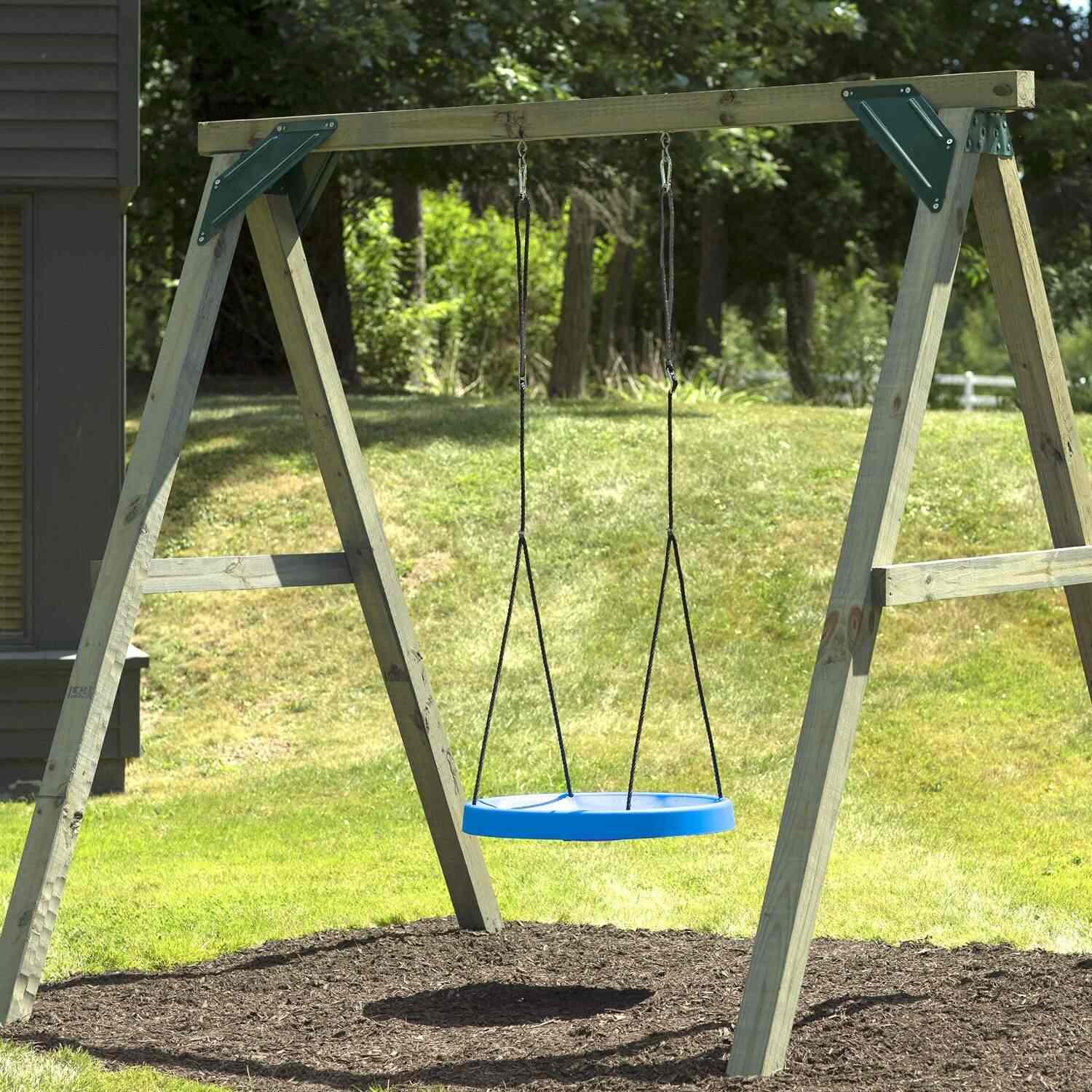 Blue Tire Swing Super Spinner Fun Child Swing Belt Disc For Easy Swing Set Or Tree Install