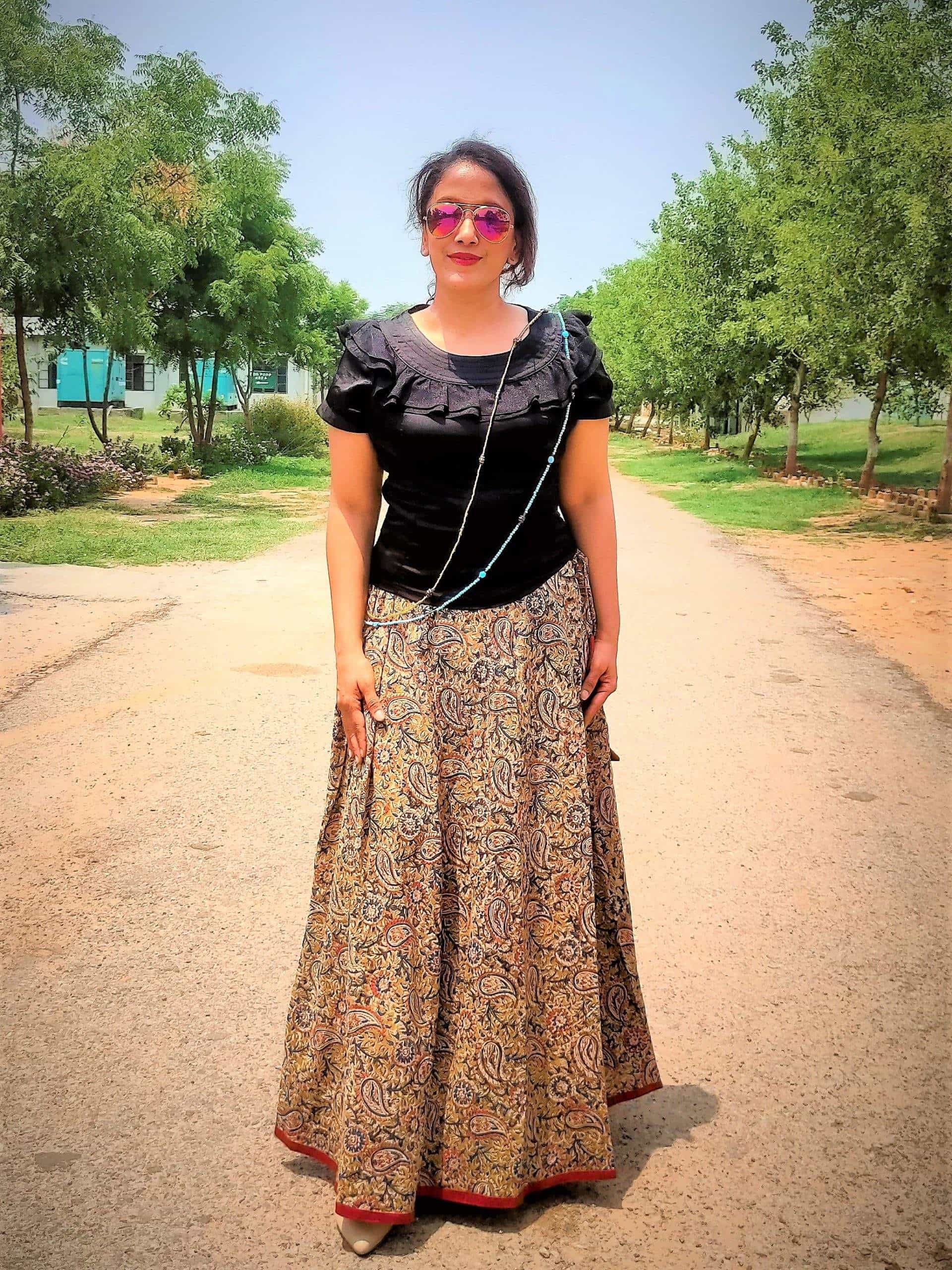 Buy GiftPiper Kalamkari Wrap Around Skirt in MUL Cotton Pattern 3  Multicolour at Amazonin