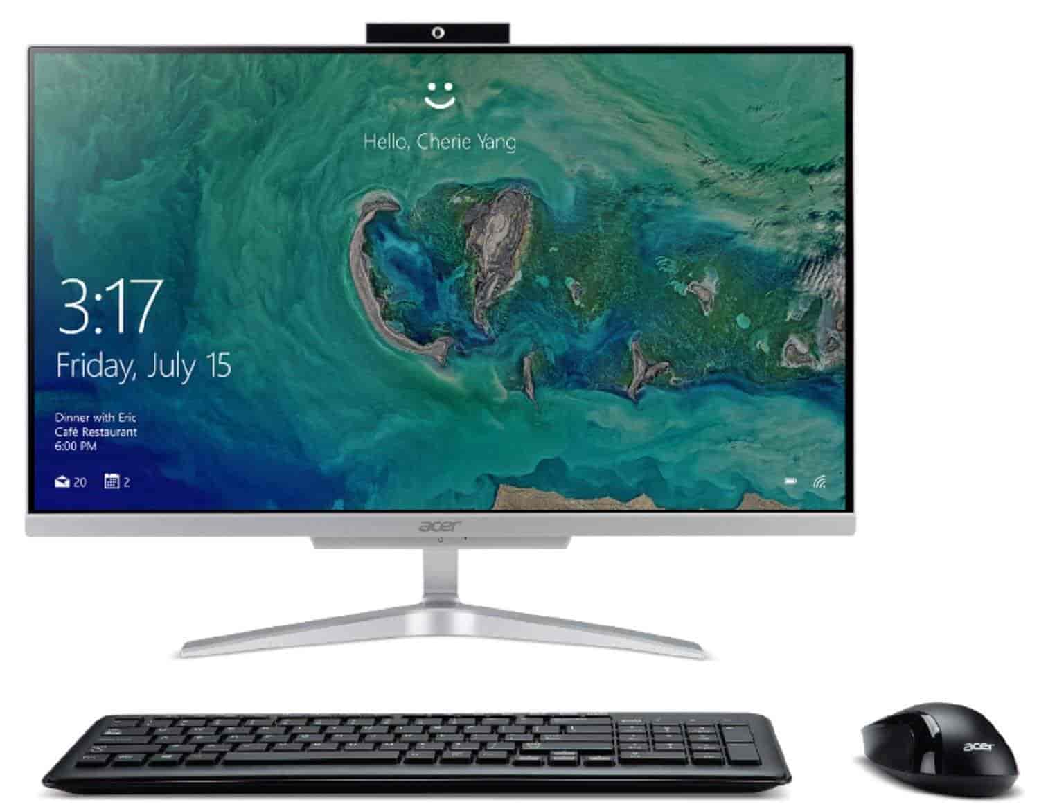 Acer Aspire C24-865-ACi5NT AIO Desktop, 23.8 Full HD, 8th Gen Intel Core i5-8250U, 12GB DDR4, 1TB HDD, 802.11ac WiFi, Wireless Keyboard and Mouse, Windows 10 Home (Silver)