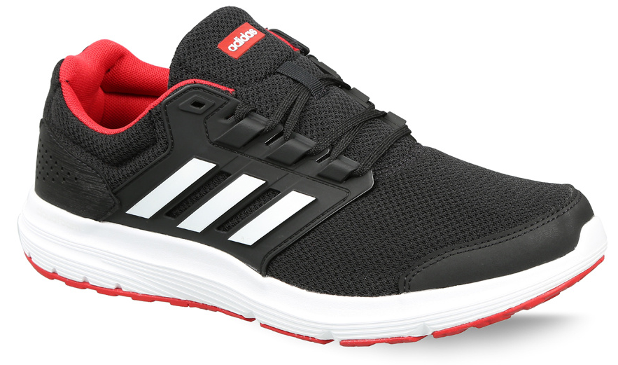 Men's black visgre clearance and scarle running shoes