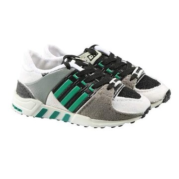 adidas gazelle silver green womens Gingham Shoe Lace amd Charm Set  Green & White